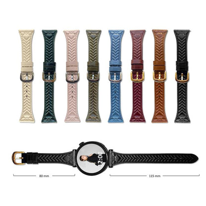 For Amazfit Bip 5 / GTR 4 Heart-Shaped Embossed 22mm Leather Watch Band(Apricot) by bashfashion