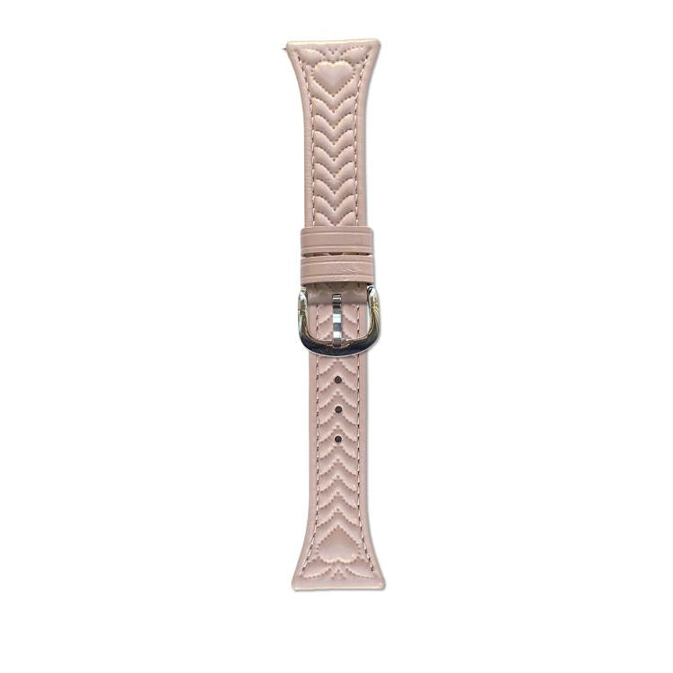 For Garmin Venu 3 Heart-Shaped Embossed 22mm Leather Watch Band(Pink) by bashfashion