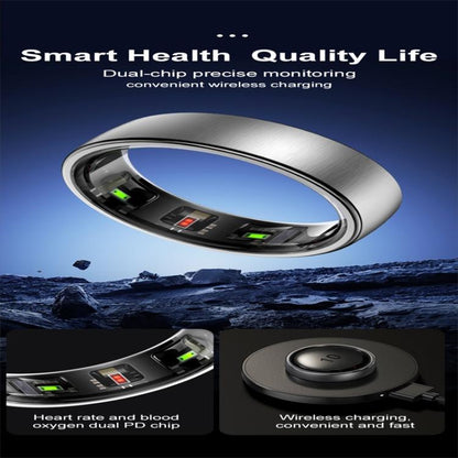 R10 SIZE 14 Smart Ring, Support Heart Rate / Blood Oxygen / Sleep / Multiple Sports Modes(Black) by bashfashion