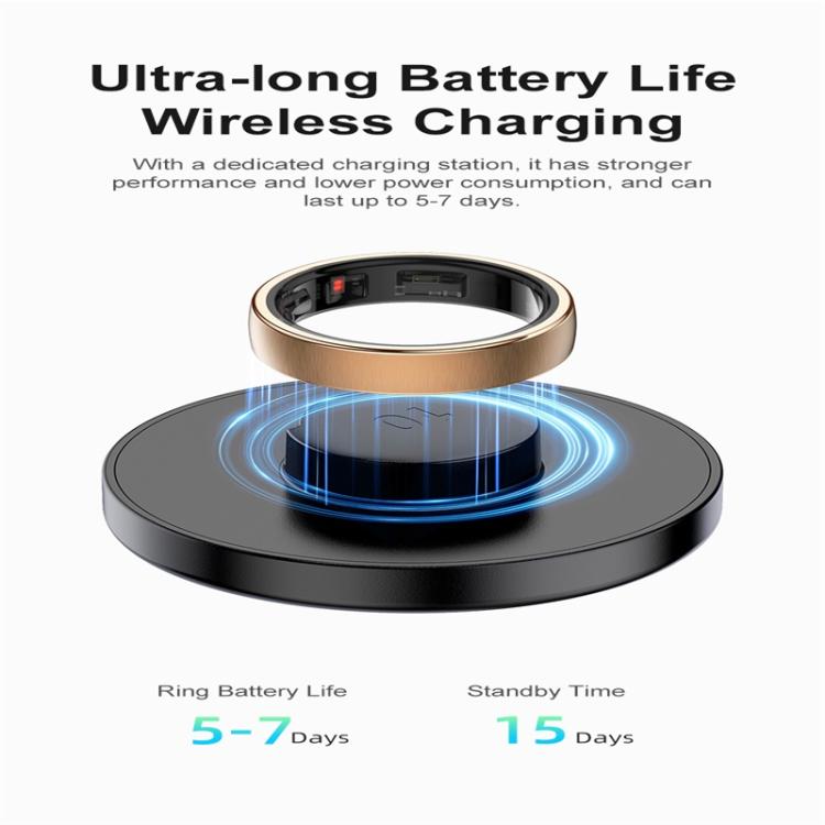 R10 SIZE 14 Smart Ring, Support Heart Rate / Blood Oxygen / Sleep / Multiple Sports Modes(Black) by bashfashion