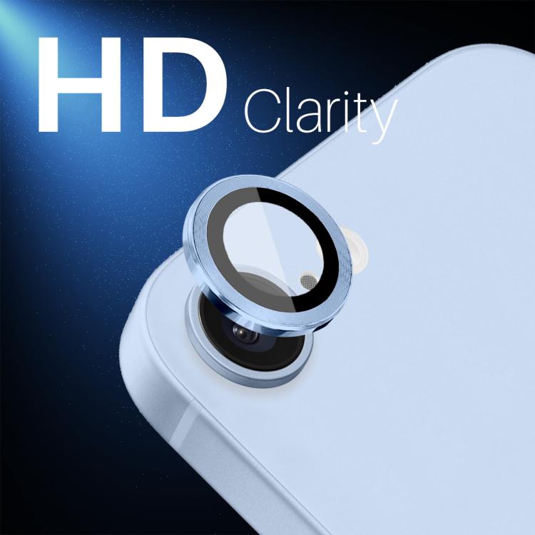 For iPhone 16e NORTHJO Camera Lens Protector CD Metal Ring Tempered Glass Film(Blue) by NORTHJO