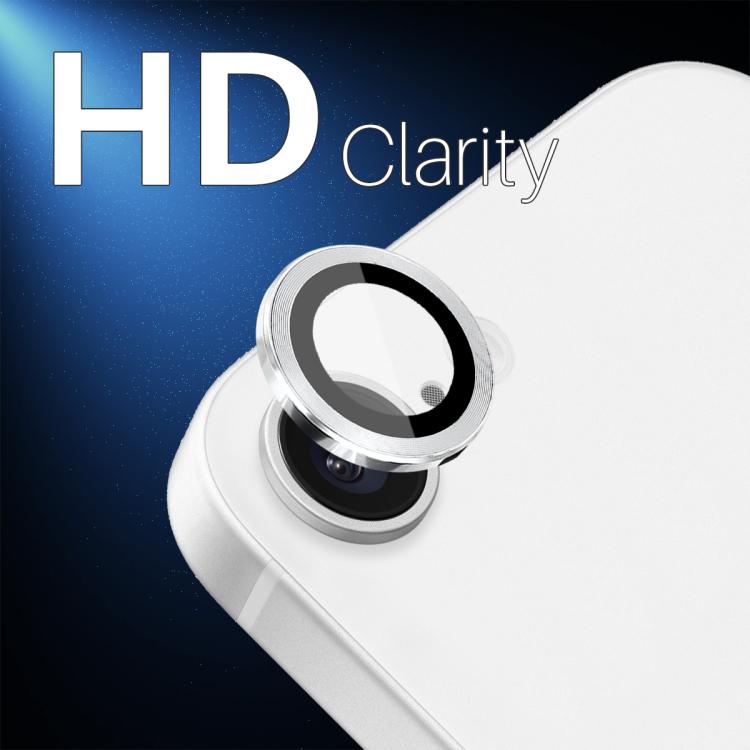 For iPhone 16e NORTHJO Camera Lens Protector CD Metal Ring Tempered Glass Film(Silver) by NORTHJO