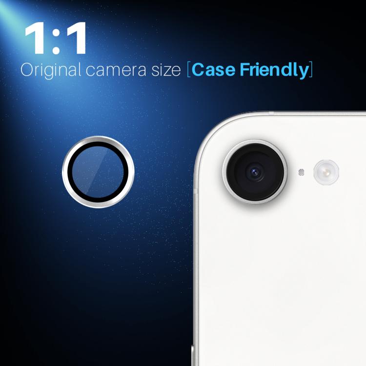 For iPhone 16e NORTHJO Camera Lens Protector CD Metal Ring Tempered Glass Film(Silver) by NORTHJO
