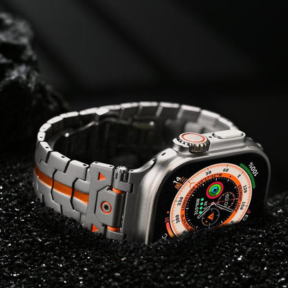 For Apple Watch 42mm / 41mm / 40mm / 38mm Stainless Steel Iron Man Butterfly Buckle Metal Watch Band(Black) by bashfashion