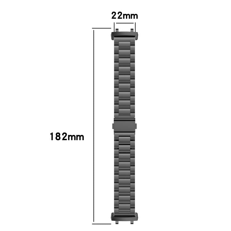 For Amazfit T-REX 3 Three Beads Stainless Steel Metal Watch Band(Silver) by bashfashion