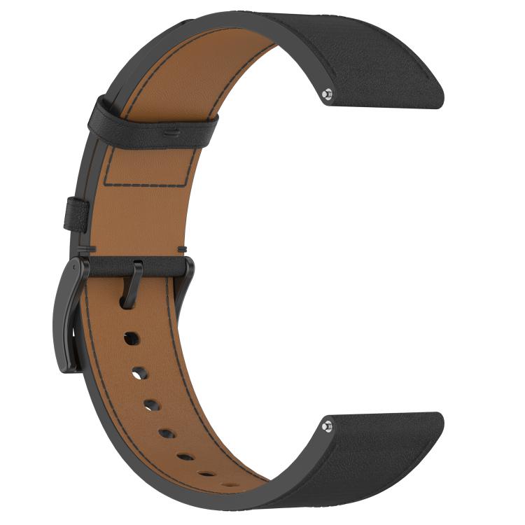 For Huawei Watch GT 5 46mm Press Button 22mm Leather Watch Band(Black) by bashfashion