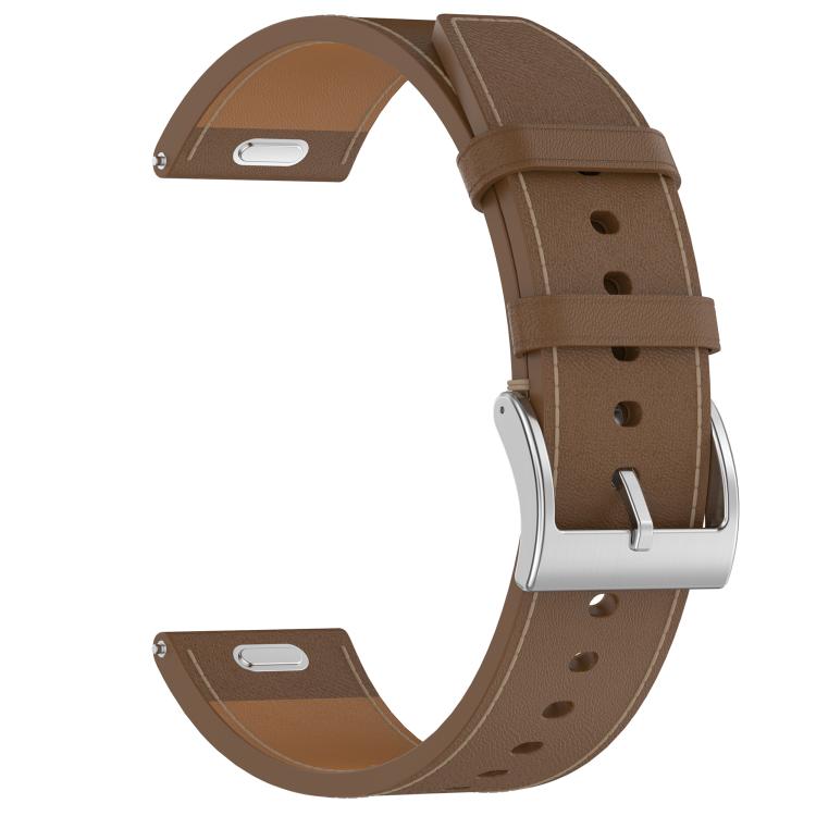 For Huawei Watch GT 5 46mm Press Button 22mm Leather Watch Band(Brown) by bashfashion