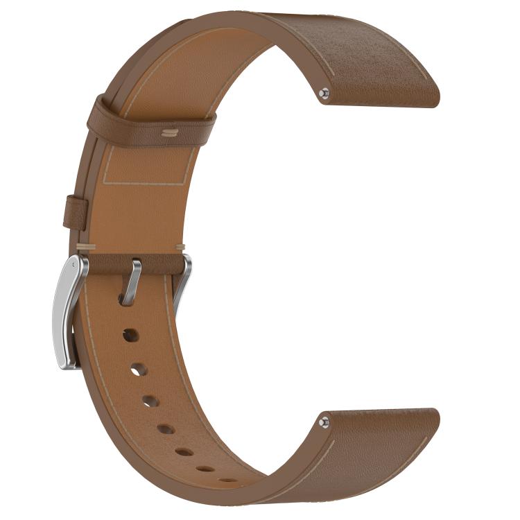 For Huawei Watch GT 5 46mm Press Button 22mm Leather Watch Band(Brown) by bashfashion