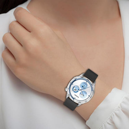 For Huawei Watch GT 5 46mm Press Button 22mm Leather Watch Band(Black) by bashfashion