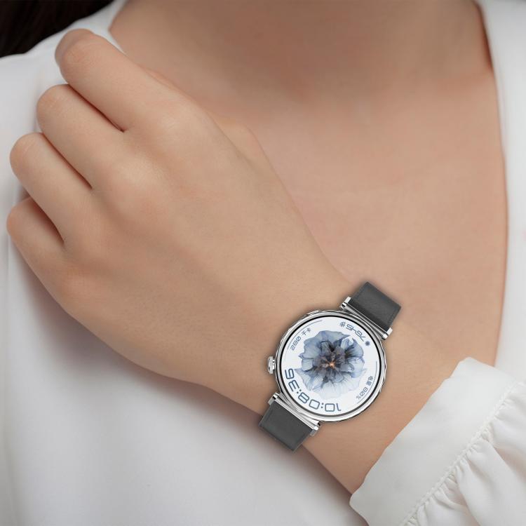 For Huawei Watch GT5 Pro 42mm Press Button 18mm Leather Watch Band(White) by bashfashion