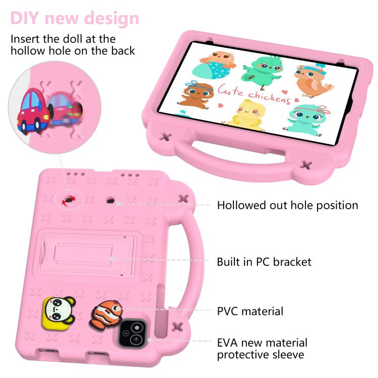 For NEC Lavie Tab T11 T1155 2024 Handle Kickstand Children EVA Shockproof Tablet Case(Pink) by bashfashion