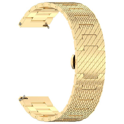 For OPPO Watch X2 Twill Texture Stainless Steel Metal Watch Band(Gold) by bashfashion