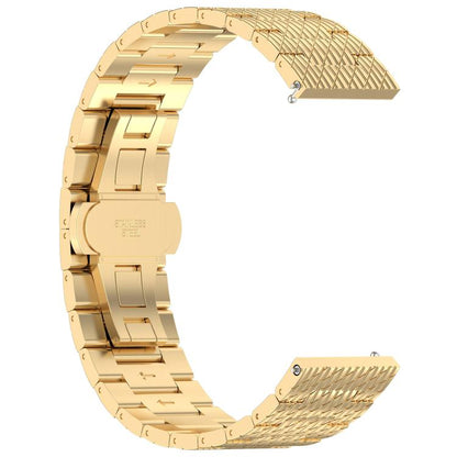 For OPPO Watch X2 Twill Texture Stainless Steel Metal Watch Band(Gold) by bashfashion