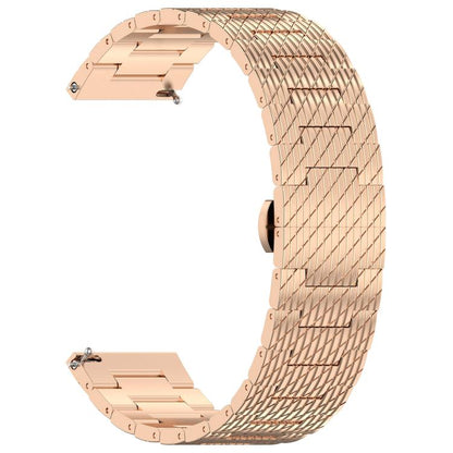 For OPPO Watch X2 Twill Texture Stainless Steel Metal Watch Band(Rose Gold) by bashfashion