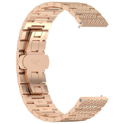 For OPPO Watch X2 Twill Texture Stainless Steel Metal Watch Band(Rose Gold) by bashfashion