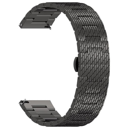 For OnePlus Watch 3 Twill Texture Stainless Steel Metal Watch Band(Black) by bashfashion