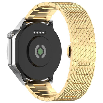 For OnePlus Watch 3 Twill Texture Stainless Steel Metal Watch Band(Gold) by bashfashion