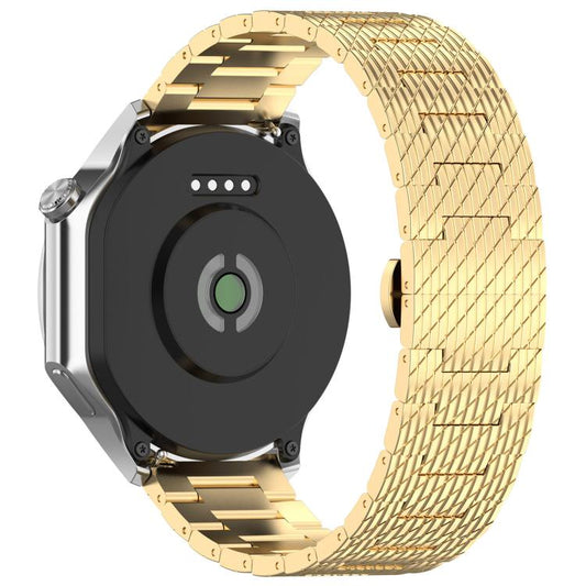 For OnePlus Watch 3 Twill Texture Stainless Steel Metal Watch Band(Gold) by bashfashion