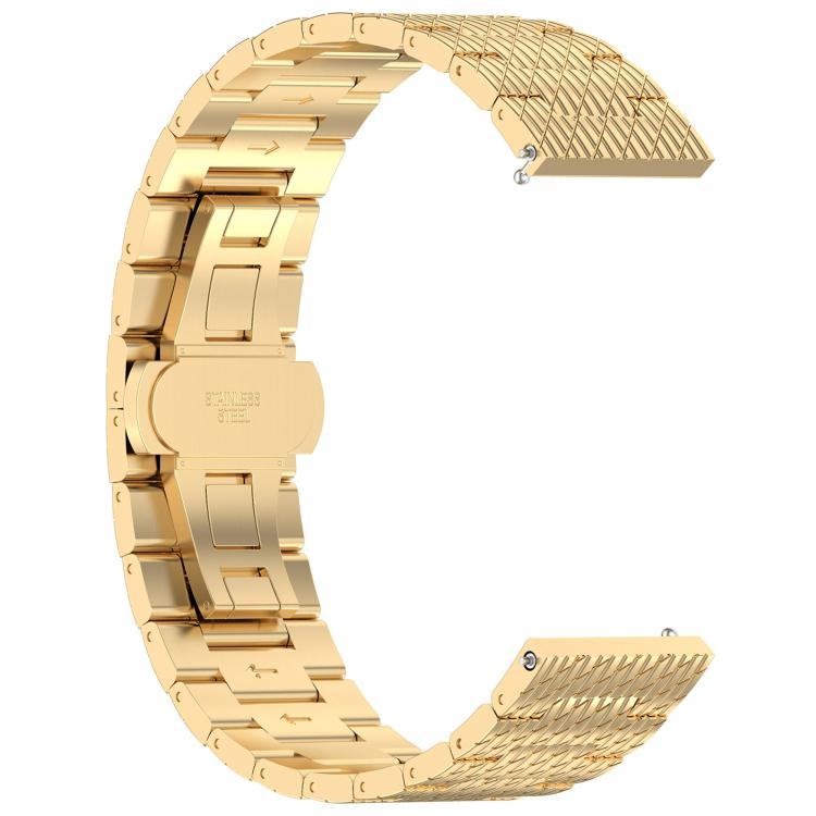 For OnePlus Watch 3 Twill Texture Stainless Steel Metal Watch Band(Gold) by bashfashion