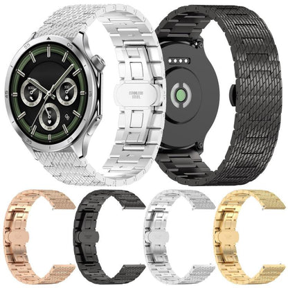 For OnePlus Watch 3 Twill Texture Stainless Steel Metal Watch Band(Rose Gold) by bashfashion