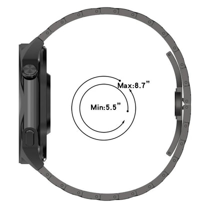 For OnePlus Watch 3 Twill Texture Stainless Steel Metal Watch Band(Black) by bashfashion