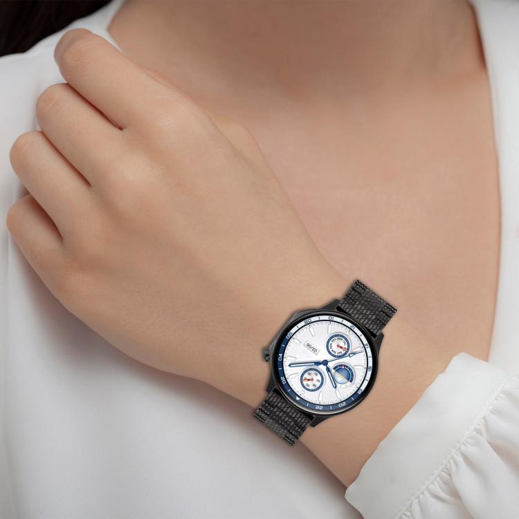 For OPPO Watch X2 Twill Texture Stainless Steel Metal Watch Band(Rose Gold) by bashfashion