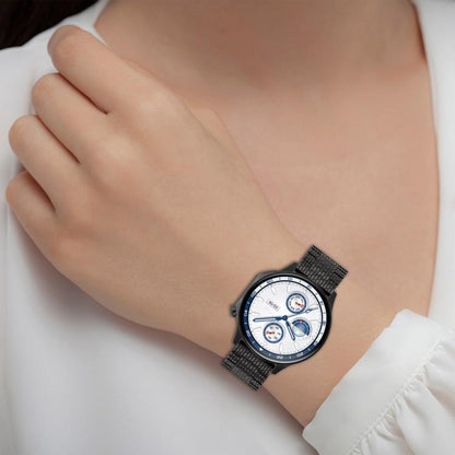 For OPPO Watch X2 Twill Texture Stainless Steel Metal Watch Band(Rose Gold) by bashfashion