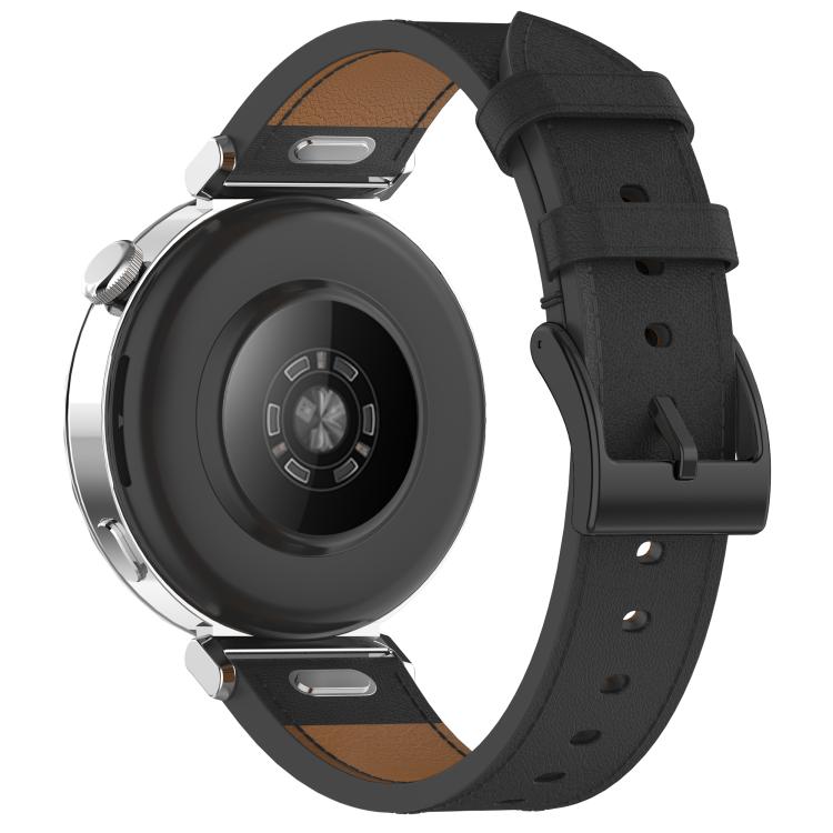 For Garmin Venu 3 Press Button 22mm Leather Watch Band(Black) by bashfashion