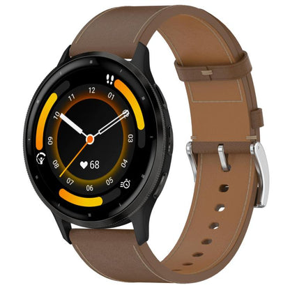 For Garmin Venu 3 Press Button 22mm Leather Watch Band(Brown) by bashfashion