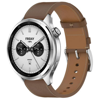 For Xiaomi Watch S4 Press Button 22mm Leather Watch Band(Brown) by bashfashion