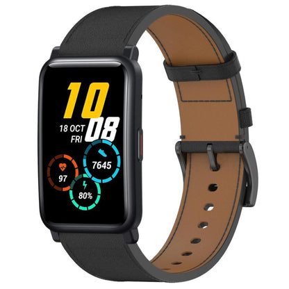 For Honor Watch ES / Magic Watch 2 42mm Press Button 20mm Leather Watch Band(Black) by bashfashion