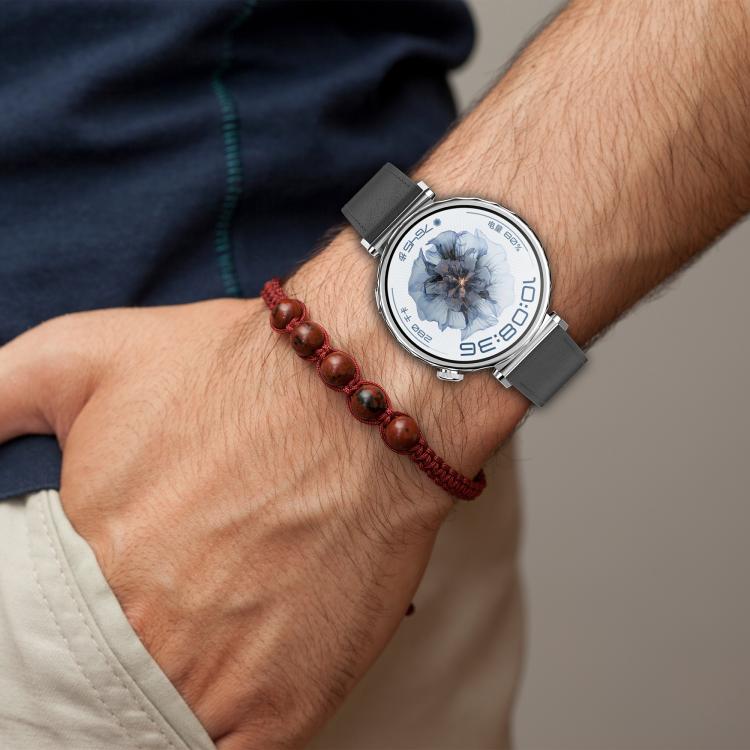 For Honor Watch 4 Pro Press Button 22mm Leather Watch Band(Brown) by bashfashion