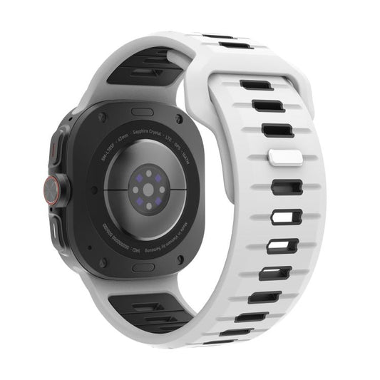 For Samsung Galaxy Watch Ultra 47mm / Ultra 2025 Two Color Reverse Buckle Silicone Watch Band(White Black) by bashfashion