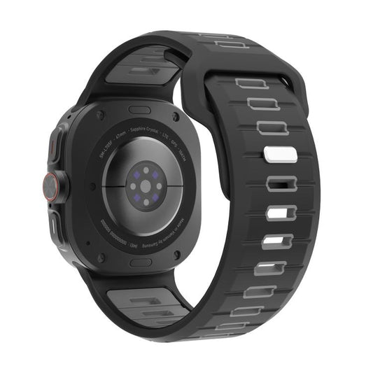 For Samsung Galaxy Watch Ultra 47mm / Ultra 2025 Two Color Reverse Buckle Silicone Watch Band(Black Gray) by bashfashion