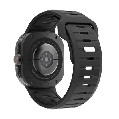 For Samsung Galaxy Watch Ultra 47mm / Ultra 2025 Two Color Reverse Buckle Silicone Watch Band(Black) by bashfashion