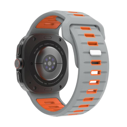 For Samsung Galaxy Watch Ultra 47mm / Ultra 2025 Two Color Reverse Buckle Silicone Watch Band(Gray Orange) by bashfashion
