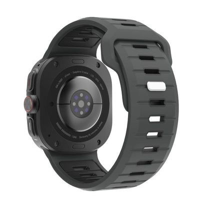 For Samsung Galaxy Watch Ultra 47mm / Ultra 2025 Two Color Reverse Buckle Silicone Watch Band(Charcoal Black) by bashfashion