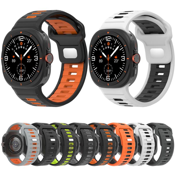 For Samsung Galaxy Watch Ultra 47mm / Ultra 2025 Two Color Reverse Buckle Silicone Watch Band(Black) by bashfashion
