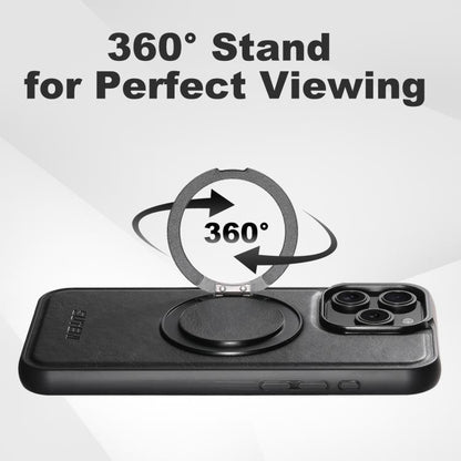 For iPhone 16 Plus Suteni G3 Oil Wax 360 Rotation Holder MagSafe Back Phone Case(Black) by Suteni