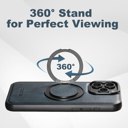 For iPhone 15 Plus Suteni G3 Oil Wax 360 Rotation Holder MagSafe Back Phone Case(Blue) by Suteni