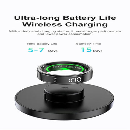 R11 SIZE 12 Smart Ring, Support Heart Rate / Blood Oxygen / Sleep / Multiple Sports Modes(Black) by bashfashion