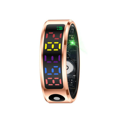 R12 SIZE 8 Smart Ring, Support Heart Rate / Blood Oxygen / Sleep / Multiple Sports Modes(Gold) by bashfashion