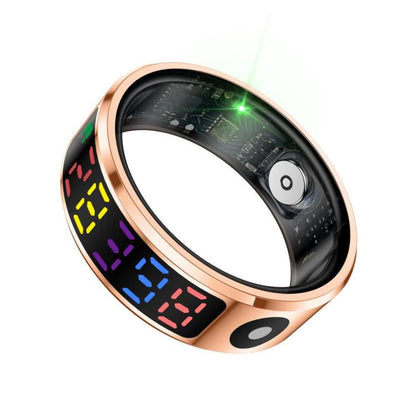 R12 SIZE 8 Smart Ring, Support Heart Rate / Blood Oxygen / Sleep / Multiple Sports Modes(Gold) by bashfashion
