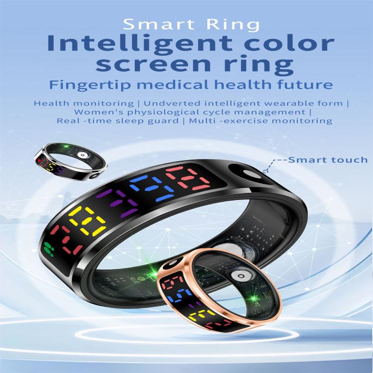 R12 SIZE 8 Smart Ring, Support Heart Rate / Blood Oxygen / Sleep / Multiple Sports Modes(Gold) by bashfashion