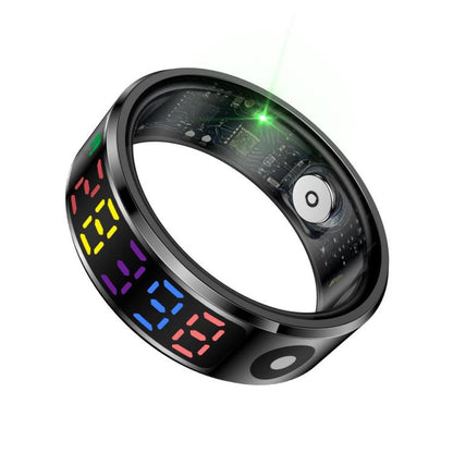 R12 SIZE 12 Smart Ring, Support Heart Rate / Blood Oxygen / Sleep / Multiple Sports Modes(Black) by bashfashion