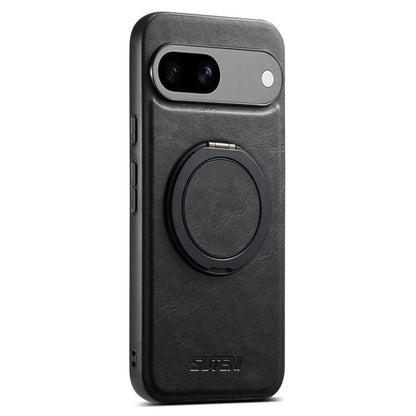 For Google Pixel 7a Suteni G3 Oil Wax 360 Rotation Holder MagSafe Back Phone Case(Black) by Suteni