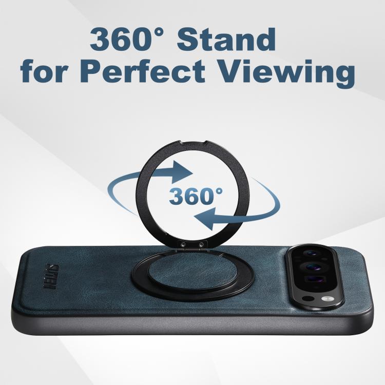 For Google Pixel 7a Suteni G3 Oil Wax 360 Rotation Holder MagSafe Back Phone Case(Blue) by Suteni