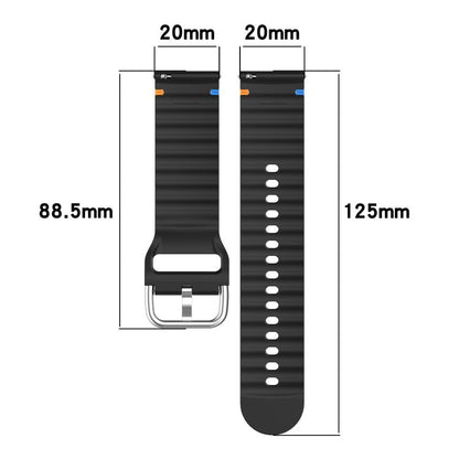For Garmin Forerunner 165 Wavy Grain Stitched 20mm Silicone Watch Band(White) by bashfashion