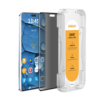 For Huawei nova 12 Pro / 12 Ultra ENKAY Hat-Prince Easy Install Heat Bending Privacy Screen Tempered Glass Film by ENKAY