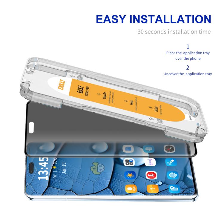 For Huawei nova 12 Pro / 12 Ultra ENKAY Hat-Prince Easy Install Heat Bending Privacy Screen Tempered Glass Film by ENKAY